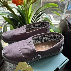 Purple Canvas Slip-On Shoes